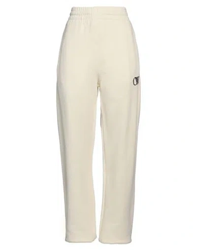 OFF-WHITE OFF-WHITE WOMAN PANTS CREAM SIZE L COTTON