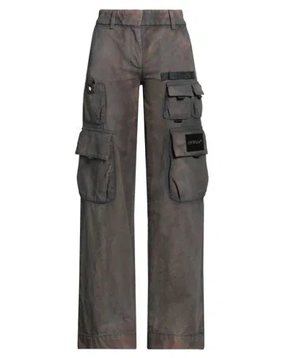 Off-white Woman Pants Dark Brown Size 6 Cotton
