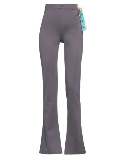 Off-white Woman Pants Dark Purple Size 4 Polyamide, Elastane