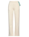 Off-white Woman Pants Ivory Size L Organic Cotton