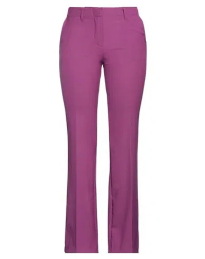 Off-white Woman Pants Light Purple Size 6 Polyester, Virgin Wool, Elastane