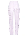 Off-white Woman Pants Lilac Size 8 Cotton, Polyamide In Purple