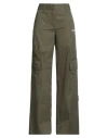 Off-white Woman Pants Military Green Size 4 Viscose In Green
