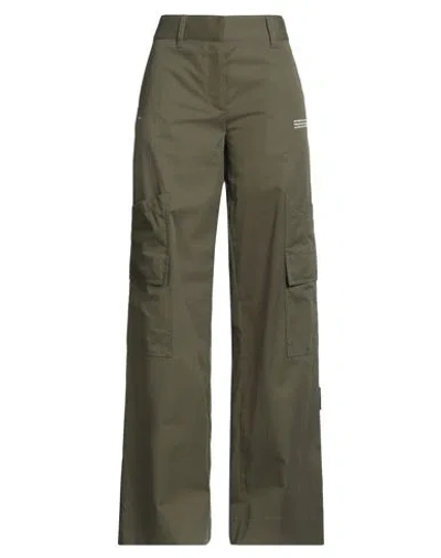 Off-white Woman Pants Military Green Size 4 Viscose