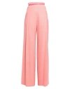 Off-white Woman Pants Salmon Pink Size 6 Polyester, Virgin Wool, Elastane, Soft Leather In Pink