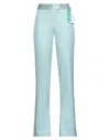 Off-white Woman Pants Sky Blue Size 4 Polyester, Virgin Wool, Elastane, Viscose