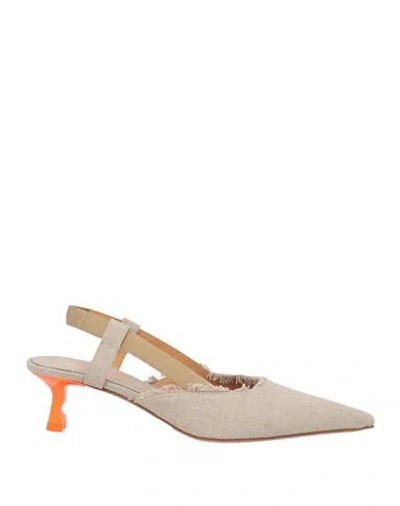 Off-white Woman Pumps Sand Size 8 Textile Fibers In Beige