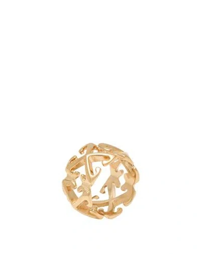 Off-white Woman Ring Gold Size 6.75 Brass