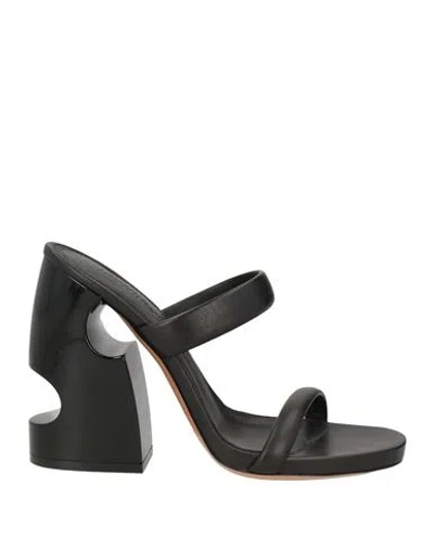 OFF-WHITE OFF-WHITE WOMAN SANDALS BLACK SIZE 7 LEATHER