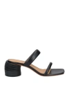 Off-white Off White Woman Black Leather Spring Mules In Black
