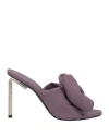 Off-white Woman Sandals Dark Purple Size 8 Soft Leather