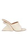 Off-white Jug Leather Wedge Mules In White