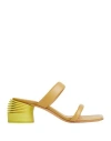 Off-white Woman Sandals Sand Size 8 Leather In Green