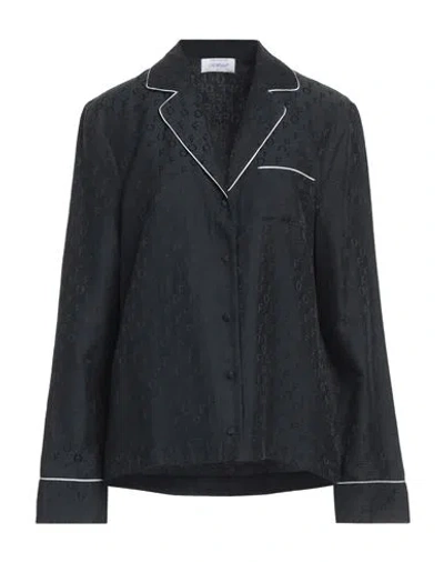 OFF-WHITE OFF-WHITE WOMAN SHIRT BLACK SIZE 6 SILK, COTTON