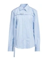 Off-white Woman Shirt Light Blue Size 8 Cotton In Blue