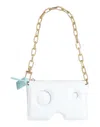 Off-white Woman Shoulder Bag Sky Blue Size - Soft Leather In White