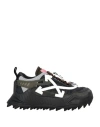 Off-white Woman Sneakers Black Size 5 Soft Leather, Textile Fibers In Black
