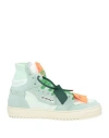 Off-white Woman Sneakers Light Green Size 10 Soft Leather, Textile Fibers