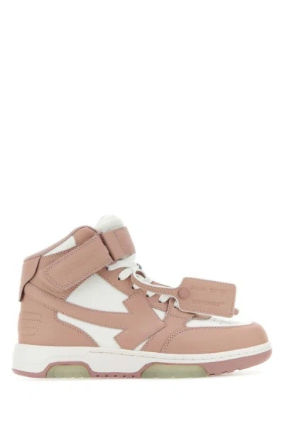 Off-white Off White Woman Sneakers Out Of Office In Pelle Bicolor In Multicolor