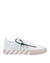 OFF-WHITE OFF-WHITE WOMAN SNEAKERS WHITE SIZE 5 SOFT LEATHER, TEXTILE FIBERS
