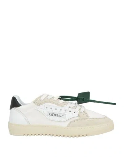 OFF-WHITE OFF-WHITE WOMAN SNEAKERS WHITE SIZE 7 LEATHER, TEXTILE FIBERS
