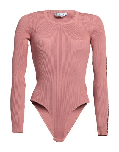 Off-white Woman Sweater Antique Rose Size 2 Polyester, Polyamide, Elastane In Pink