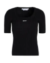 Off-white Woman Sweater Black Size 4 Viscose, Polyester