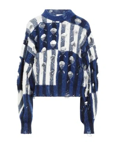 OFF-WHITE OFF-WHITE WOMAN SWEATER BLUE SIZE 4 ALPACA WOOL, MOHAIR WOOL, POLYAMIDE