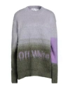 Off-white Mohair Helvetica Logo Crewneck T-shirt In Purple