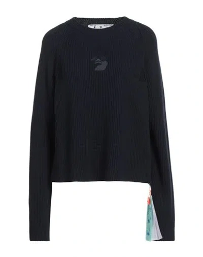 Off-white Woman Sweater Midnight Blue Size L Cotton