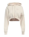 Off-white Woman Sweatshirt Beige Size M Cotton, Elastane, Polyester In Beige