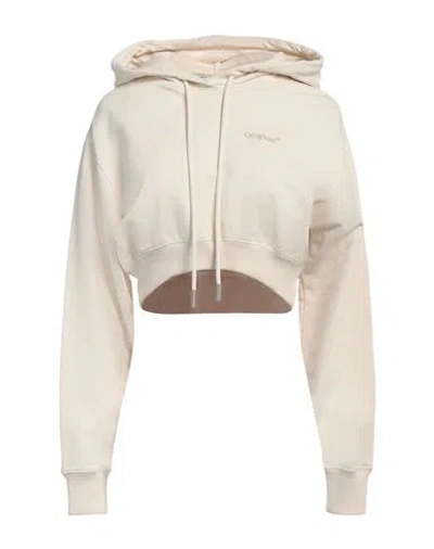Off-white Woman Sweatshirt Beige Size M Cotton, Elastane, Polyester