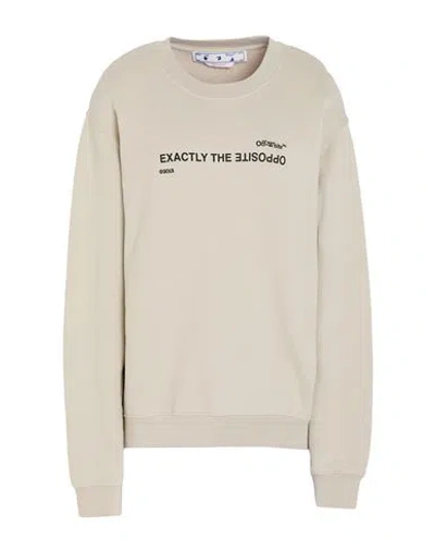 Off-white Woman Sweatshirt Beige Size M Organic Cotton, Elastane In Neutral