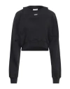 Off-white Cotton Sweatshirt With Frontal Logo In Black