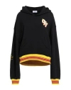 Off-white Woman Sweatshirt Black Size M Cotton, Elastane In Black