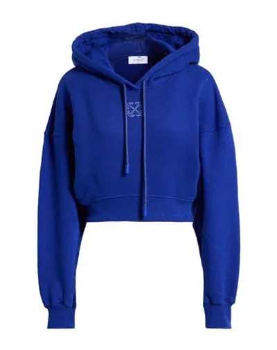 Off-white Woman Sweatshirt Bright Blue Size Xs Cotton, Elastane, Polyester