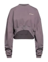 Off-white Woman Sweatshirt Dark Purple Size S Cotton, Elastane, Polyester In Purple