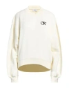 Off-white Woman Sweatshirt Ivory Size L Cotton, Elastane In White
