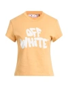 Off-white Woman T-shirt Apricot Size Xs Cotton In Orange