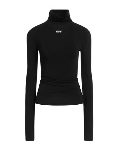 Off-white Woman T-shirt Black Size 10 Viscose, Elastane