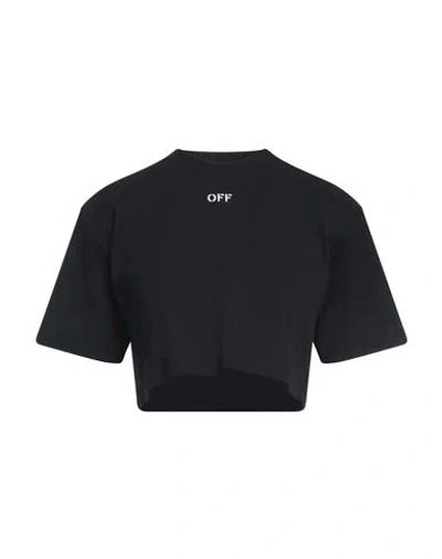 Off-white Woman T-shirt Black Size M Cotton, Elastane