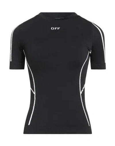 OFF-WHITE OFF-WHITE WOMAN T-SHIRT BLACK SIZE M/L POLYIMIDE, ELASTANE