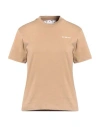 Off-white Woman T-shirt Camel Size Xs Organic Cotton, Elastane In Beige