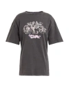 Off-white Woman T-shirt Charcoal Size Xs Cotton In Animal Print