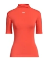 Off-white Woman T-shirt Coral Size 2 Polyester, Elastane In Red