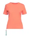Off-white Woman T-shirt Coral Size L Polyamide, Elastane In Red