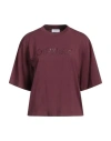 Off-white Woman T-shirt Deep Purple Size M Cotton In Purple