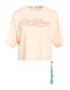 Off-white Woman T-shirt Ivory Size M Cotton, Polyester In White