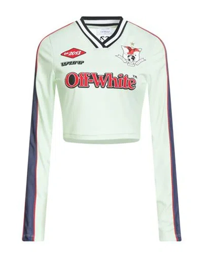 Off-white Woman T-shirt Light Green Size M Polyester, Cotton, Elastane In Multi