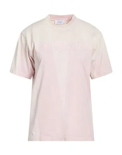 Off-white Woman T-shirt Light Pink Size M Cotton, Elastane